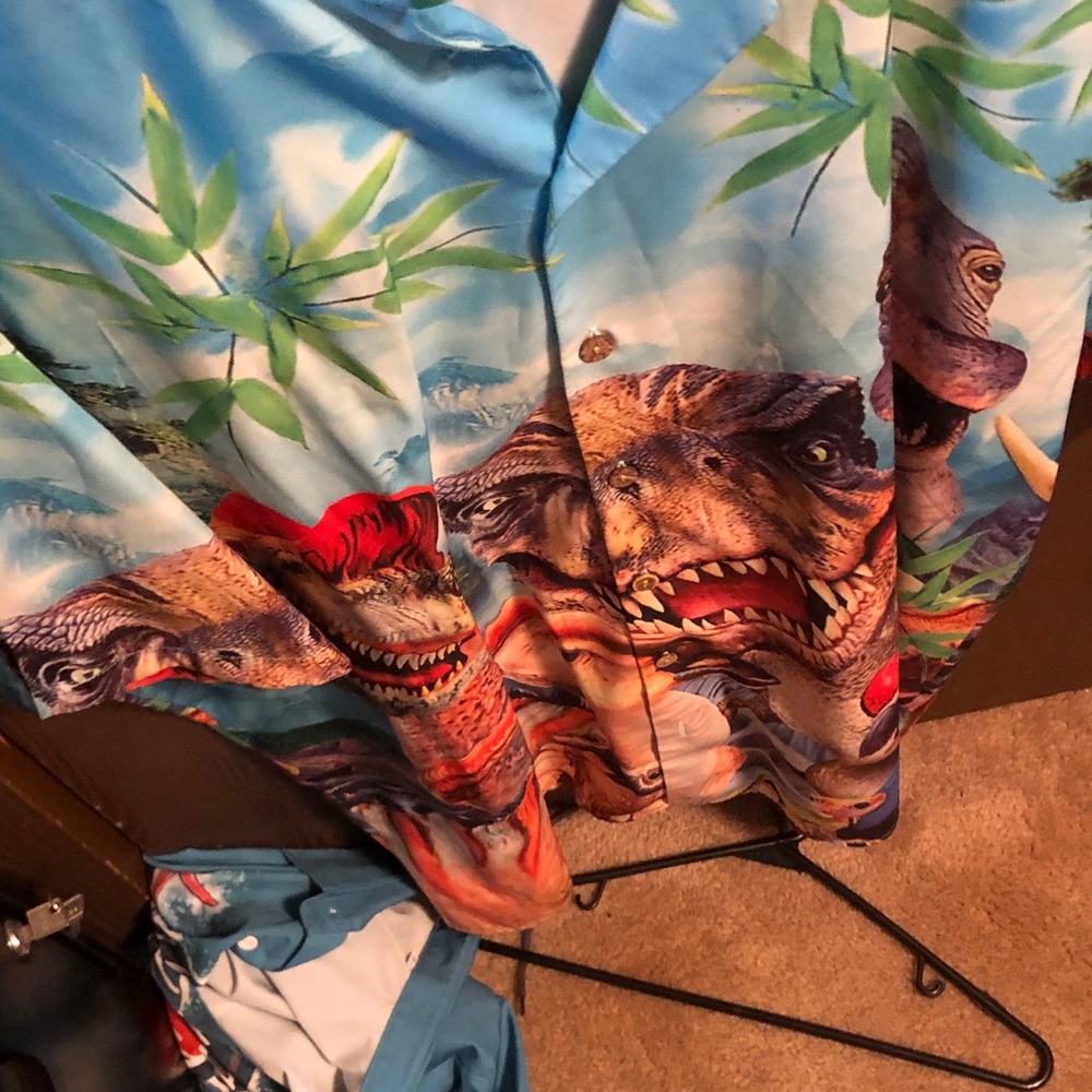 Dinosaur Print Hawaiian Shirt